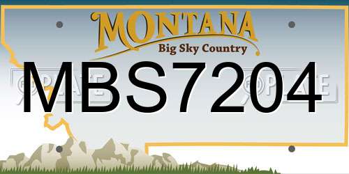 MBS7204 Montana License Plate