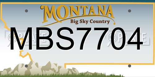 MBS7704 Montana License Plate