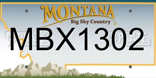 MBX1302 Montana License Plate