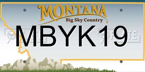 MBYK19 Montana License Plate