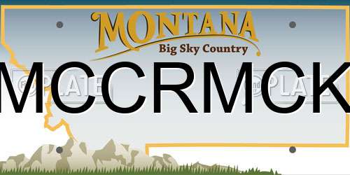 MCCRMCK Montana License Plate