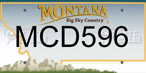 MCD596 Montana License Plate