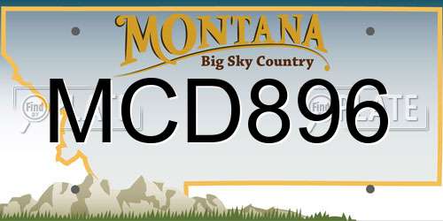 MCD896 Montana License Plate