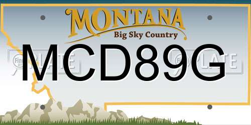 MCD89G Montana License Plate