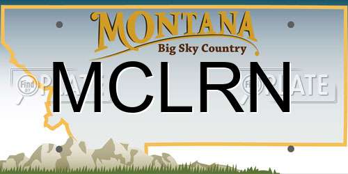 MCLRN Montana License Plate