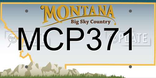 MCP371 Montana License Plate
