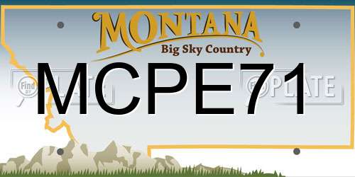 MCPE71 Montana License Plate