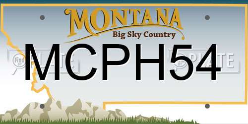 MCPH54 Montana License Plate