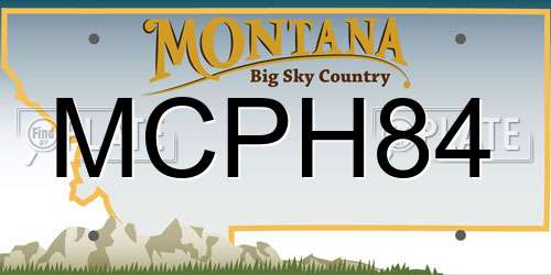 MCPH84 Montana License Plate