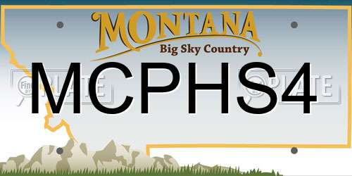MCPHS4 Montana License Plate