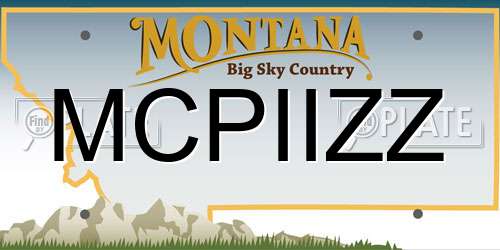 MCPIIZZ Montana License Plate