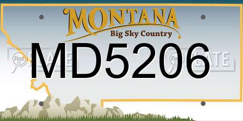MD5206 Montana License Plate
