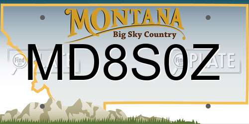 MD8S0Z Montana License Plate