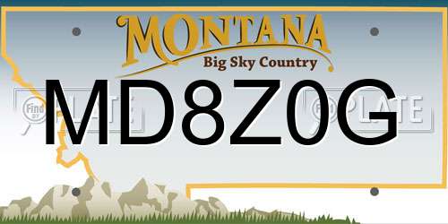 MD8Z0G Montana License Plate