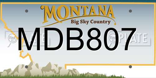 MDB807 Montana License Plate