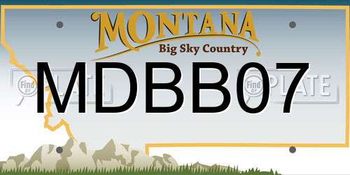 MDBB07 Montana License Plate