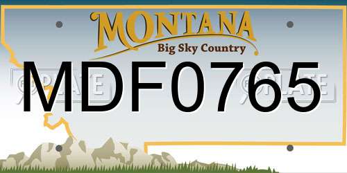 MDF0765 Montana License Plate