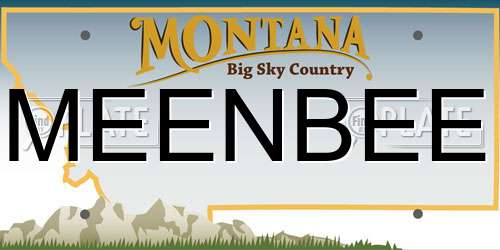 MEENBEE Montana License Plate