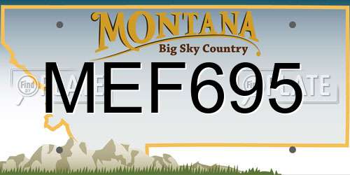 MEF695 Montana License Plate