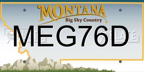 MEG76D Montana License Plate
