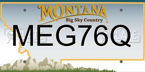 MEG76Q Montana License Plate