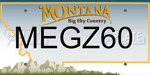 MEGZ60 Montana License Plate