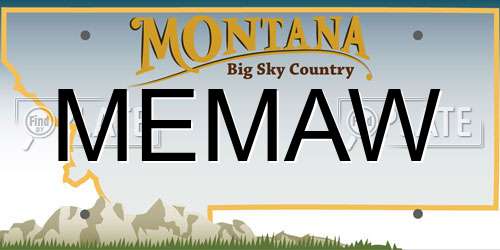 MEMAW Montana License Plate