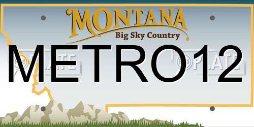 METRO12 Montana License Plate