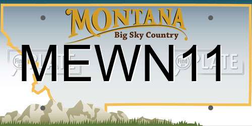 MEWN11 Montana License Plate