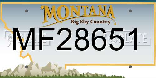 MF28651 Montana License Plate
