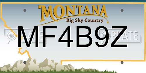 MF4B9Z Montana License Plate