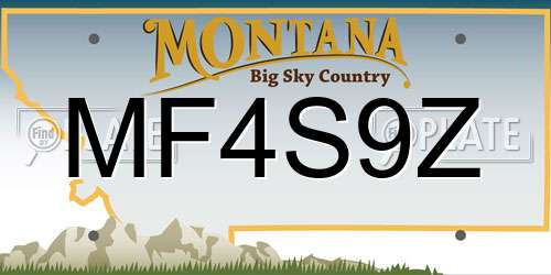 MF4S9Z Montana License Plate