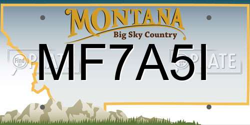 MF7A5I Montana License Plate