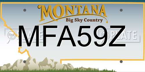MFA59Z Montana License Plate