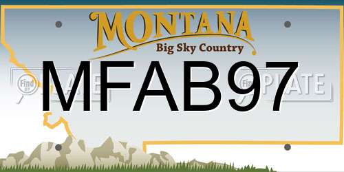 MFAB97 Montana License Plate