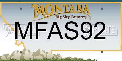 MFAS92 Montana License Plate