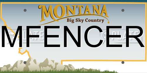MFENCER Montana License Plate