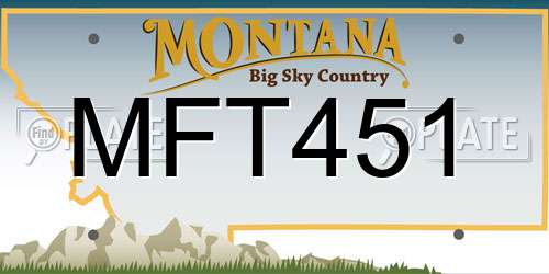 MFT451 Montana License Plate