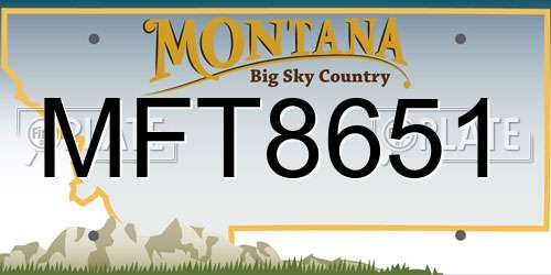 MFT8651 Montana License Plate