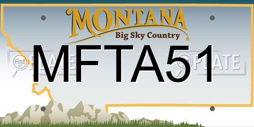 MFTA51 Montana License Plate