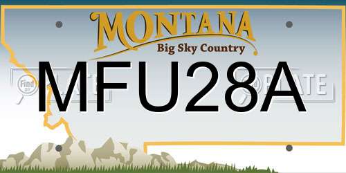 MFU28A Montana License Plate