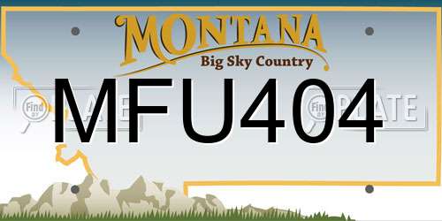 MFU404 Montana License Plate