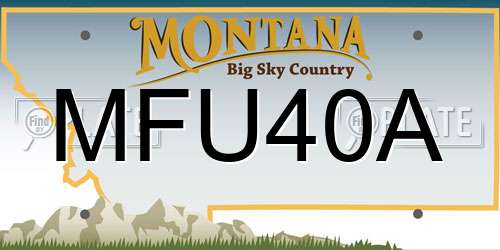 MFU40A Montana License Plate