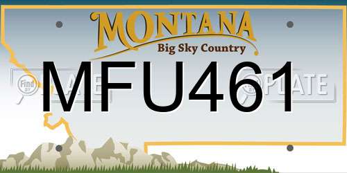 MFU461 Montana License Plate