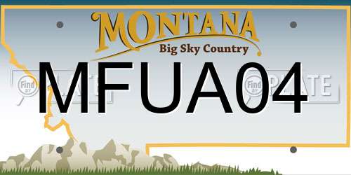 MFUA04 Montana License Plate