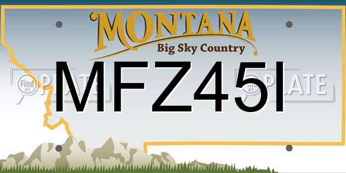 MFZ45I Montana License Plate