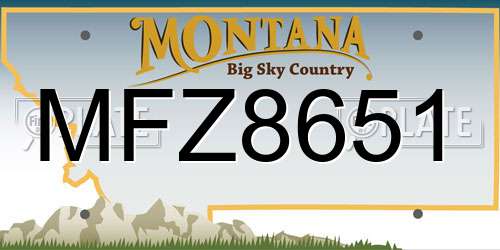 MFZ8651 Montana License Plate