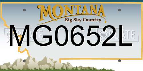 MG0652L Montana License Plate