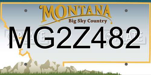 MG2Z482 Montana License Plate