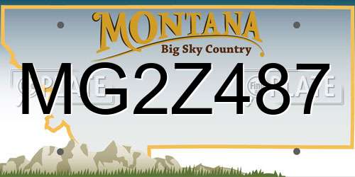 MG2Z487 Montana License Plate